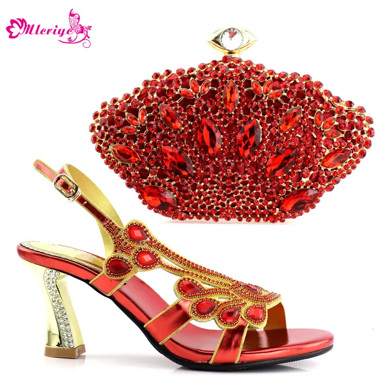 Latest Design Italian Designer Shoes and Bags Matching Set Decorated with Rhinestone Shoe and Matching Bag for Nigeria Parties Latest Design Italian Designer Shoes and Bags Matching Set Decorated with Rhinestone Shoe and Matching Bag for Nigeria Parties