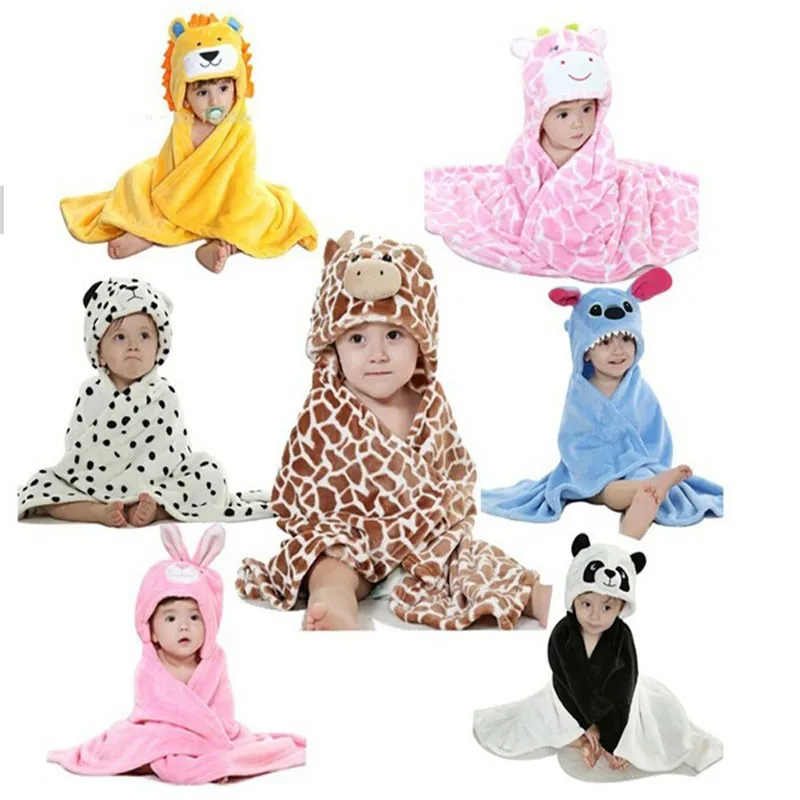 Ветрозащитные одеяла для младенцев, пеленальный плащ для новорожденных, детский халат с капюшоном, милое мягкое постельное белье с головой животного, Коралловое Флисовое одеяло