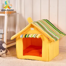 1 шт. полосатый съемный чехол люкс замша кровать для собаки, домашнего питомца кошка щенок теплый дом для маленького среднего Коврик для собак мягкий коврик для дивана