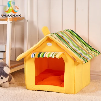 

1PCS Striped Removable Cover Deluxe Suede Pet Bed Dog Cat Puppy Warm House for Small Medium Dogs Bed Mat Soft Sofa Supplies
