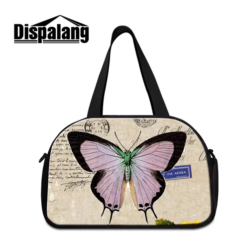 Dispalang бабочка дорожные сумки для женщин милые животные большая дорожная сумка на плечо вещевой мешок с отделение для обуви холщовая дорожная сумка - Цвет: Прозрачный