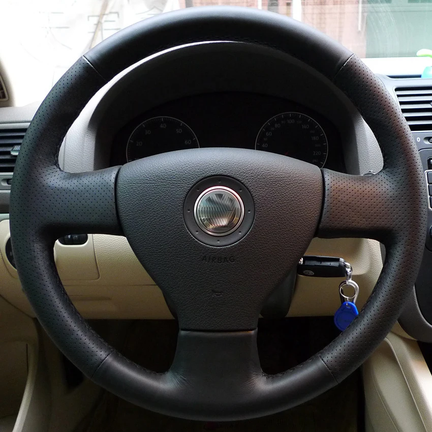 Real Leather Car Steering Wheel Cover for VW Sagitar MAGOTAN Bora Jetta