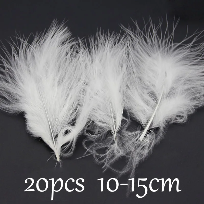 New white ostrich Goose Pheasant feathers for Crafts DIY ostrich feathers trimming Fringe Sewing clothes plumes Party decoration - Цвет: 20pcs 10-15cm