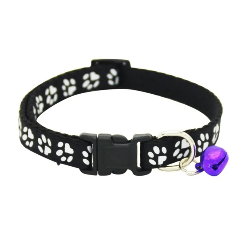 

Creative 1pc New Pet Lovely Small Footprint Bell Pet Collar Adjustable Necklace Nylon Polyester Dog Printing Puppy Cat Supply 27