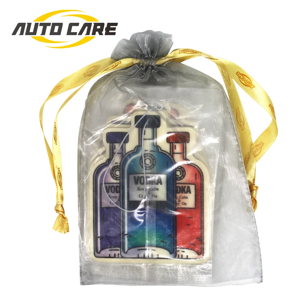 

6pcs Hanging Vodka Paper Car Air Freshener 6 Scents Assorted Fragrance Deodorant