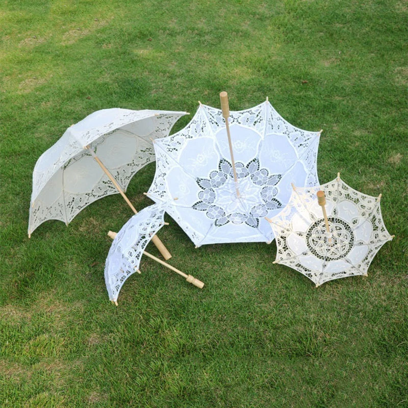 Кружевной Солнечный зонтик ручной работы, кружевной зонтик для фотосъемки, выступлений, танцев, свадебного украшения, зонтик от солнца