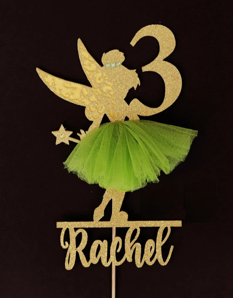 

personalize bell Princess Party Centerpiece pick fairy birthday party cake toppers baby shower toppers