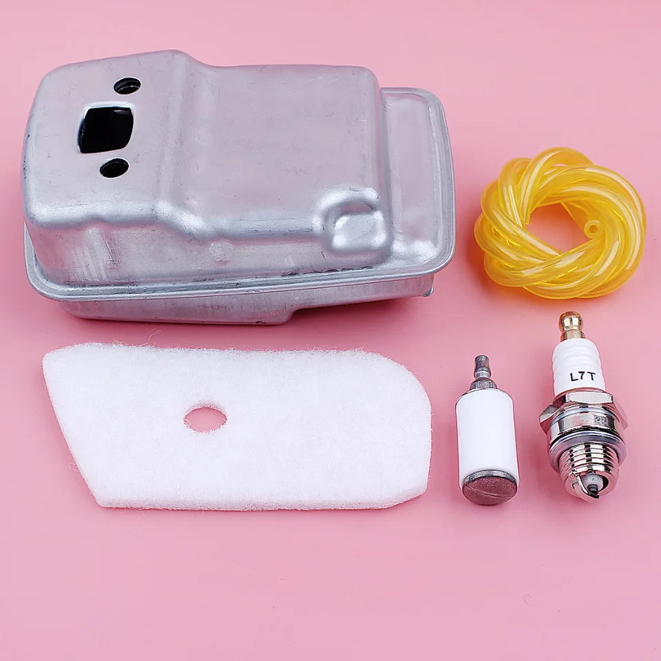 Kit De Repuestos Para Desbrozadora Husqvarna 124L-128LD - Incluye Silenciador, Filtros, Bujía Y Línea De Combustible