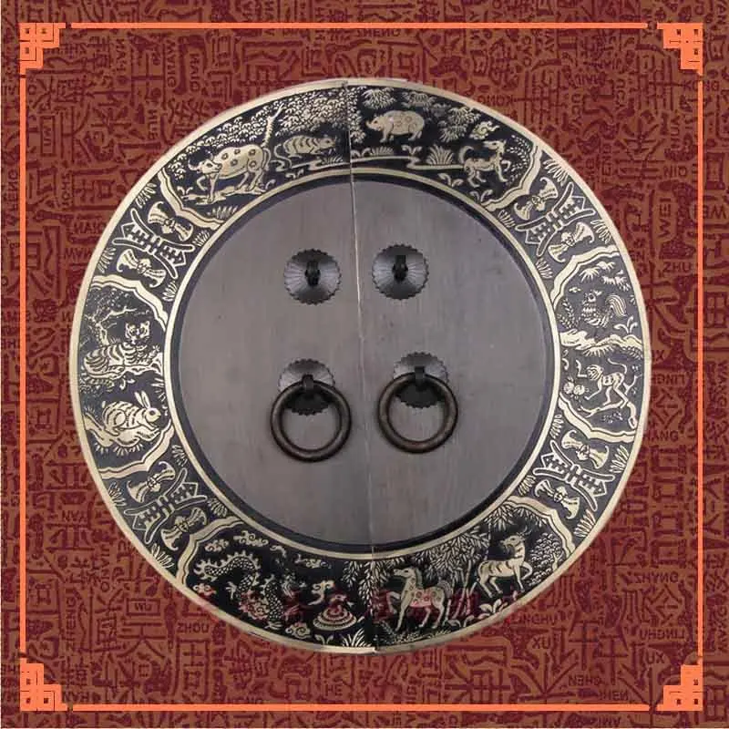 

[Haotian vegetarian] special Ming and Qing furniture handle all copper / copper ring pull / cabinet handle 24cm