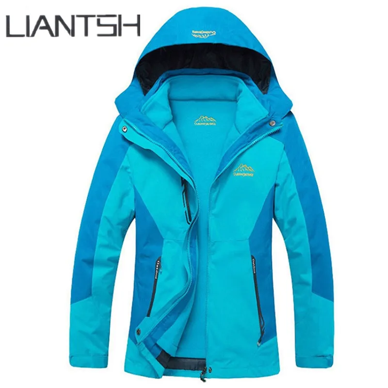 Winter Outdoor Liefhebbers 3 in 1 Thermische Waterdicht Ademend blauw jassen outdoor ijsbaan, Warm Thicken Camping Coat wandelen jas Winter Outdoor Liefhebbers 3 in 1 Thermische Waterdicht Ademend blauw jassen outdoor ijsbaan, Warm Thicken Camping Coat wandelen jas