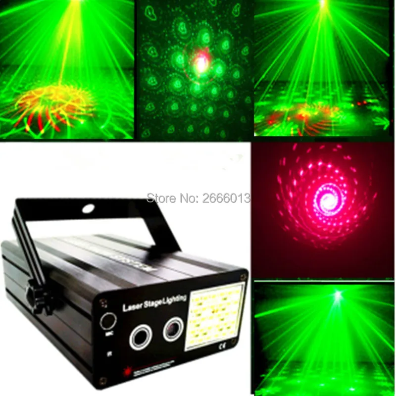 300 мВт RG лазер + светодиодный Белый Строб сцена освещение, 48 моделей лазерный мини-проектор эффект шоу для KTV DJ Дискотека вечерние
