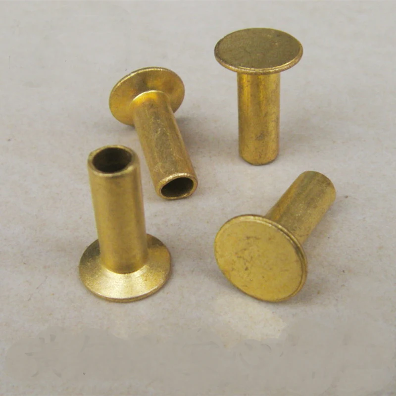 15PcsM6BrassRivetFlatHeadSemiHollowRivetsAutoAccessories