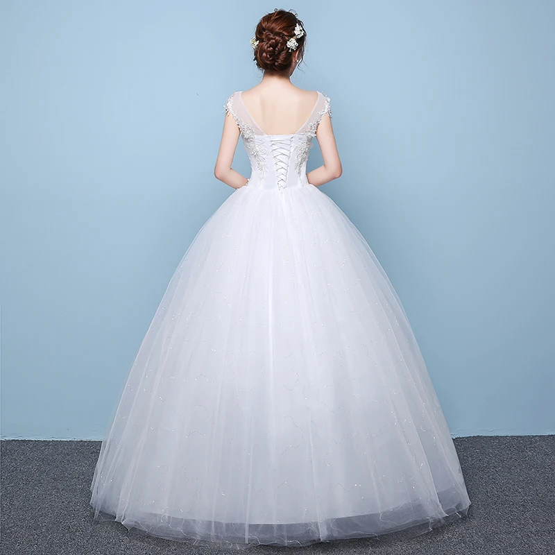 Новое простое свадебное платье без рукавов с круглым вырезом сексуальное с открытой спиной кружевной аппликацией плюс размер на заказ Свадебный халат De Mariee L