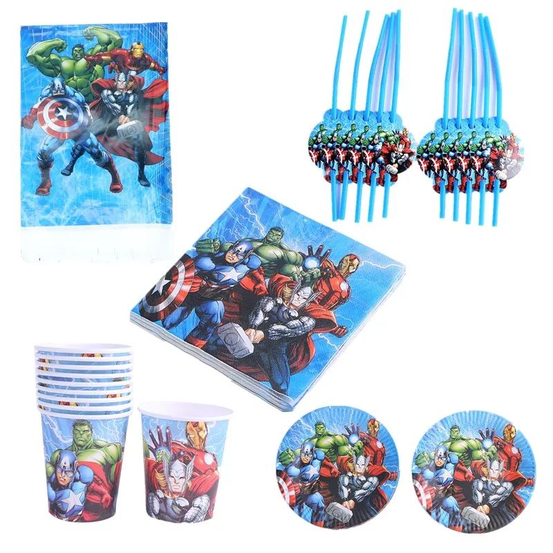 

Avengers 51Pcs/lot Kids Birthday Party Wedding Hanging Banners Decoration Family Party Paper Cup Plate Napkin Tablecloth Supply