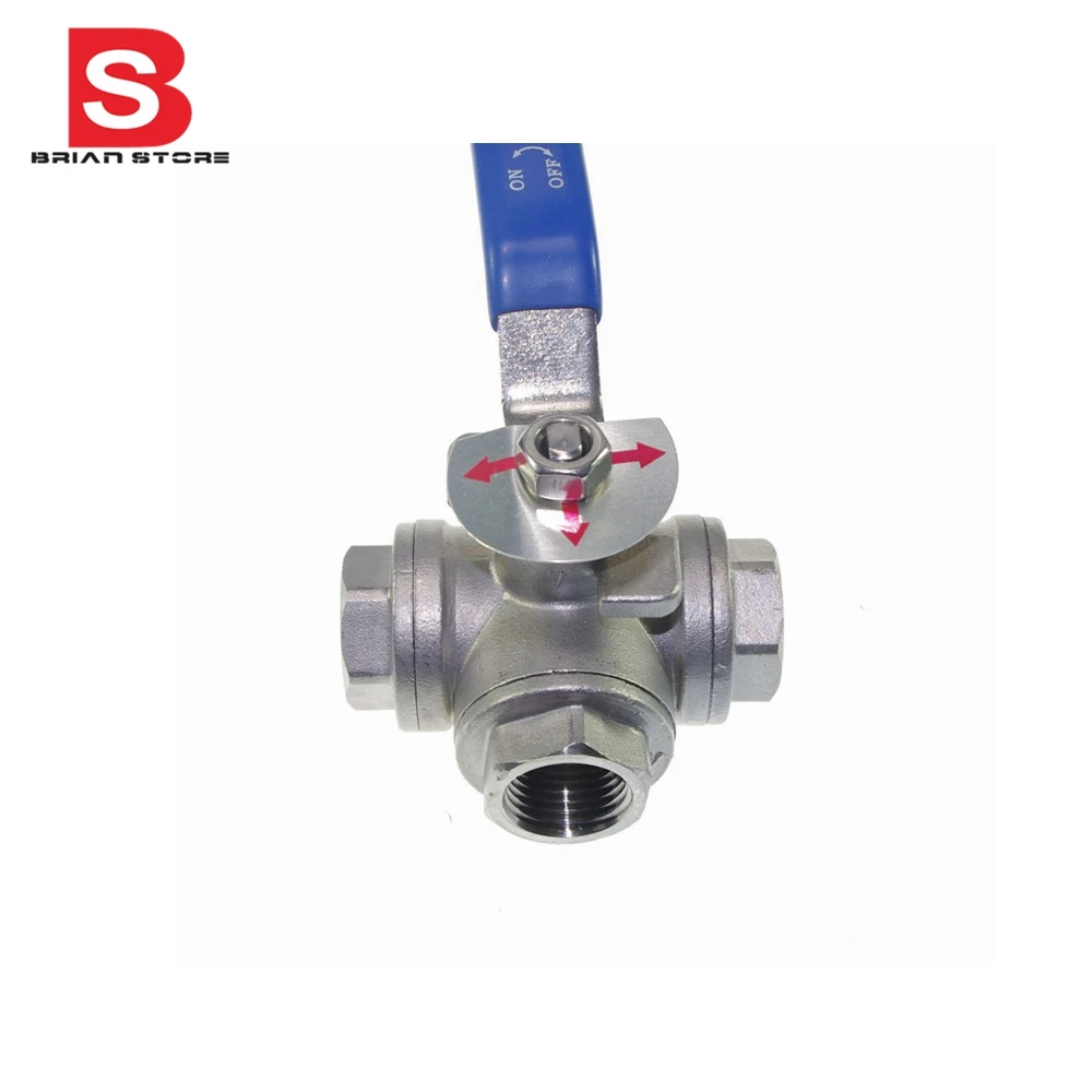 Трехходовой шаровой клапан из нержавеющей стали 304 с t портом|steel ball valve|ball valvestainless