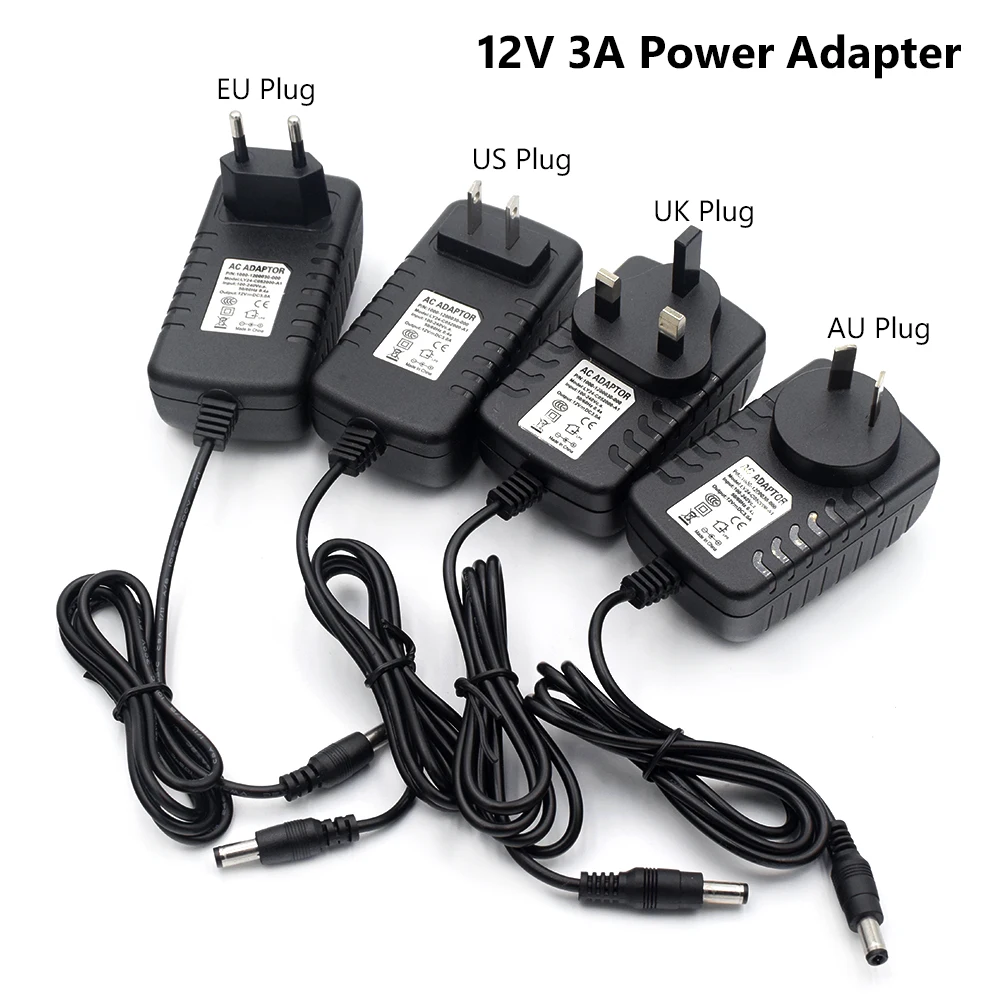100-240V AC to DC Power Adapter Supply Charger adapter 5V 12V 24V 1A 2A 3A EU/US Plug 5.5mm x 2.1mm/5v 3a For LED Strip Lights 100-240V AC to DC Power Adapter Supply Charger adapter 5V 12V 24V 1A 2A 3A EU/US Plug 5.5mm x 2.1mm/5v 3a For LED Strip Lights