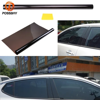 

POSSBAY 50*300cm Car Sunshade Window Tint Film Tinting Roll VLT 15% Black UV Protect Car Side Window Sunshade Film