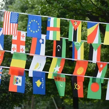 14*21cm String flag 100 countries around the world nations flag small flag , European Cup bar olympic games hanging flags