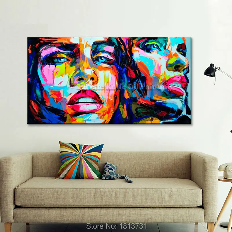 Palette knife painting portrait Palette knife Face Oil painting Impasto figure on canvas Hand painted Francoise Nielly 1