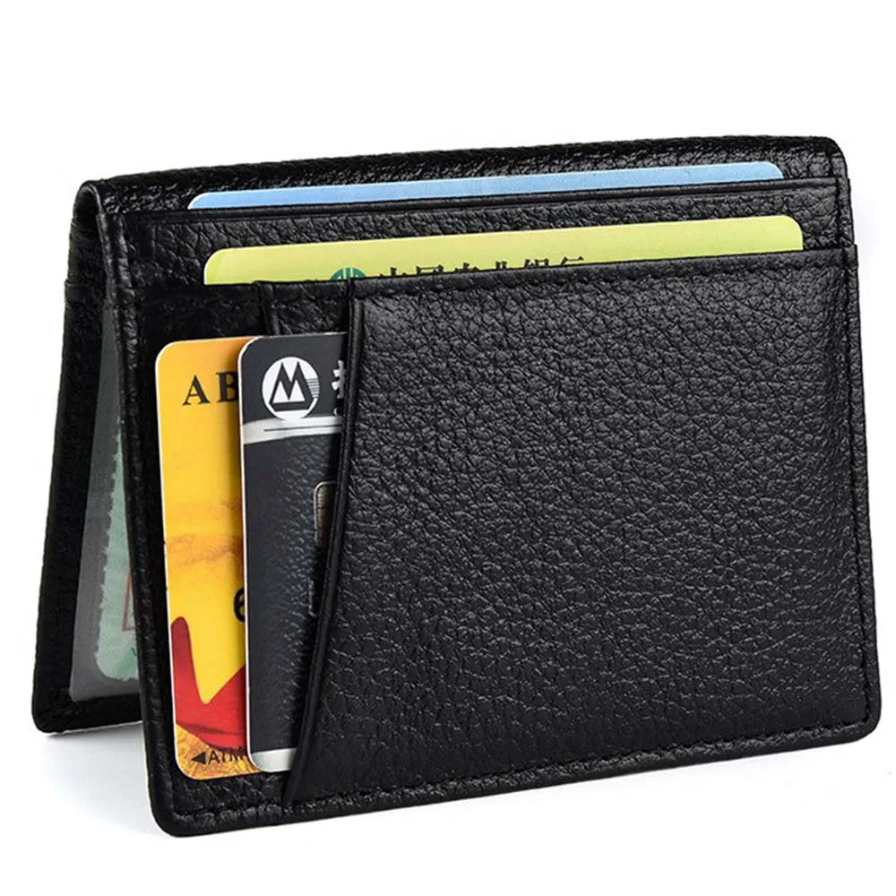 

Male Female Credit Card Wallets Leather Wallet Coin Purse Mini Wallets 10 Slots Ultra-thin Card Holder Genuine Leather Money Bag