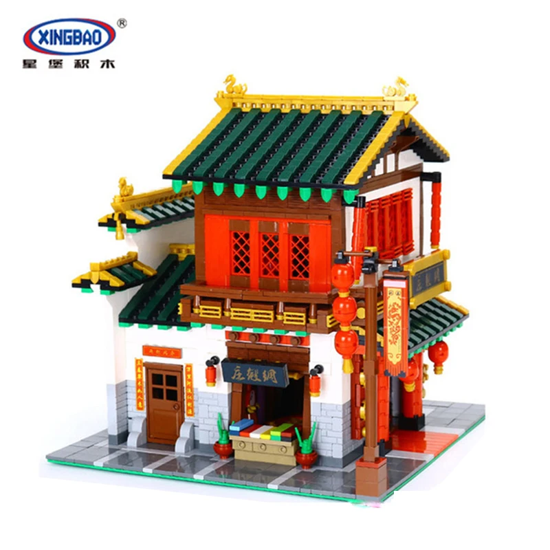 

xingbao 01001 Creative Chinese Style The Silk Satin Store Set Model Building Blocks Bricks Educational Toys For Children Gifts