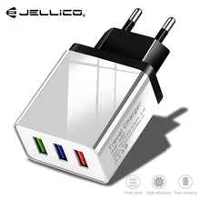 Jelico 3 порта USB зарядное устройство для iPhone Xs X 8 7 быстрое зарядное устройство для телефона для samsung Xiaomi huawei настенное зарядное устройство ЕС адаптер мобильного телефона