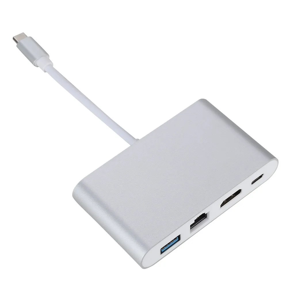 USB 3,1 тип-c концентратор к HDMI 4K+ RJ45 гигабитный Ethernet+ USB 3,0 HDMI USB-C адаптер# T3