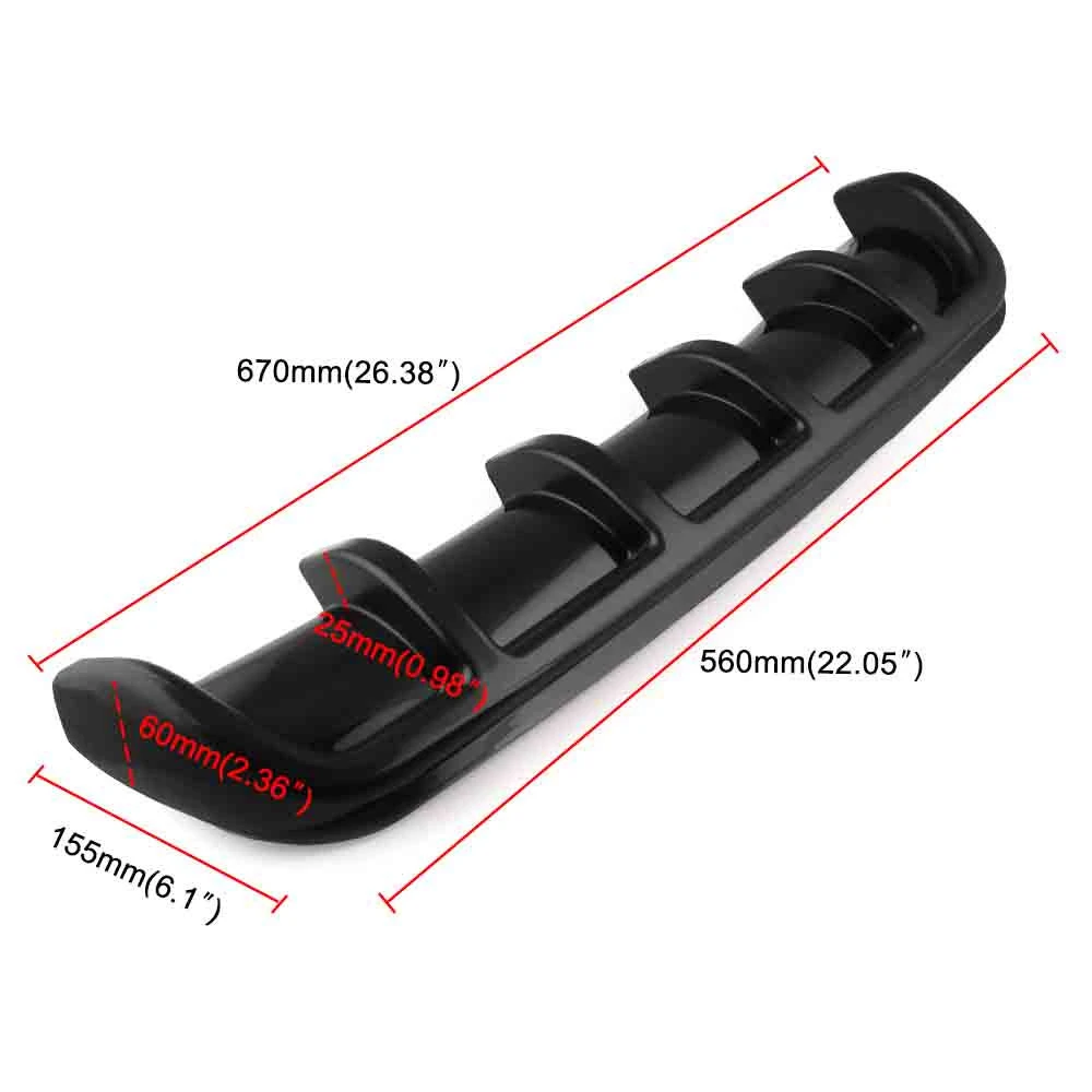 Универсальный Автомобильный задний бампер для губ Диффузор 6 акульих плавников спойлер