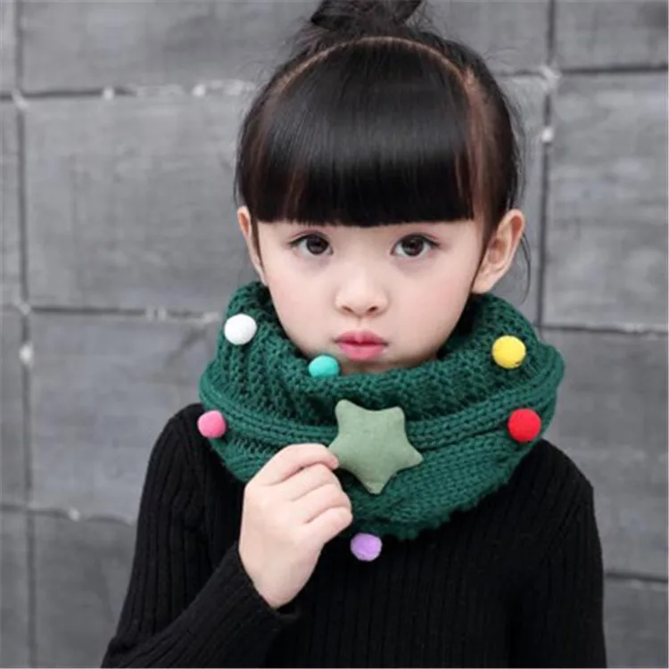 Г. Kawaii Star/детский вязаный шарф для девочек, свитер зимний вязаный снуд унисекс для мальчиков, теплый шарф с воротником