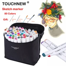 TOUCHNEW 80 цветов Эскиз Маркер двуглавый алкоголь жирный знак студентов Дизайн Ручная роспись искусство маркер школьные принадлежности