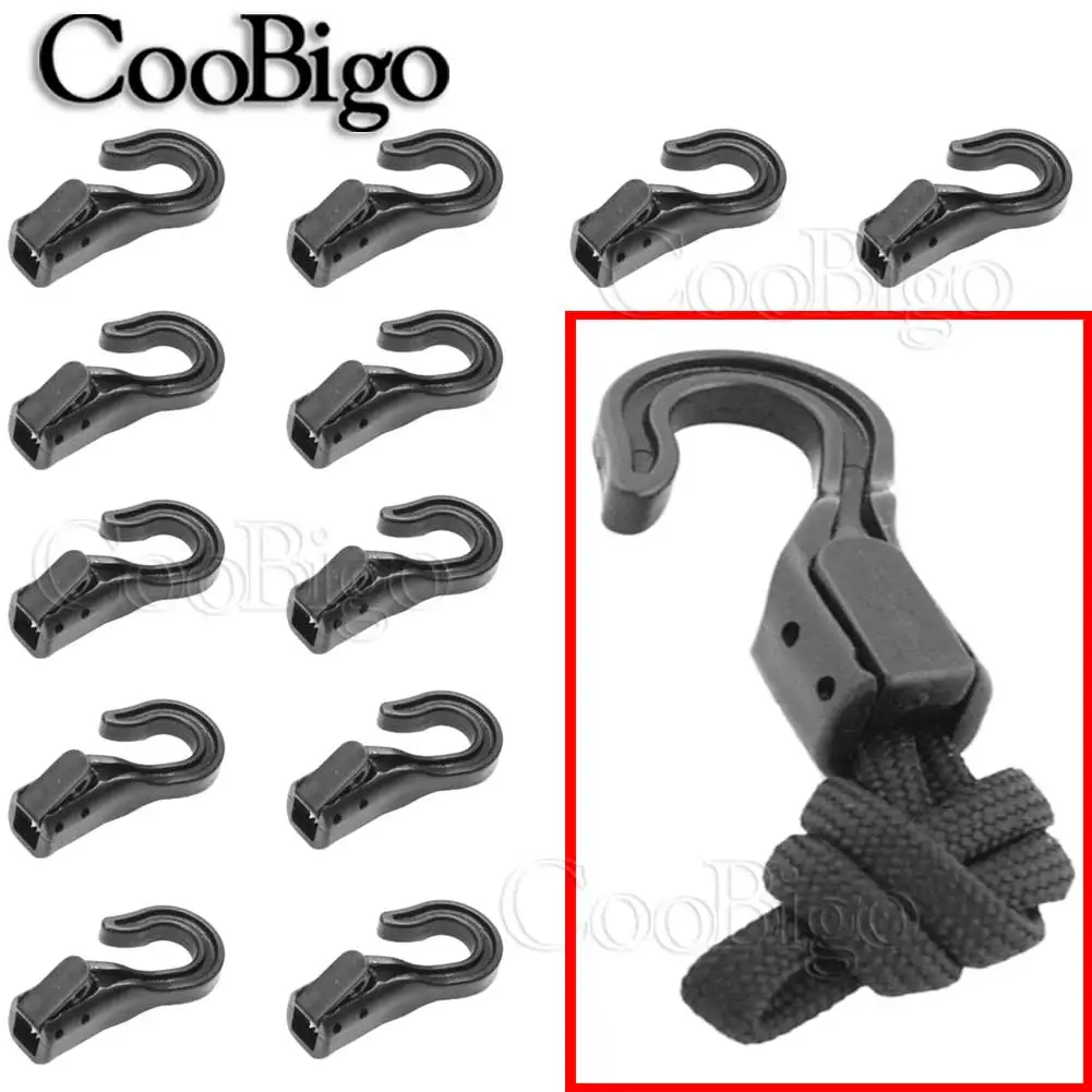 

50pcs Open End Cord Hooks Snap Boat Kayak Motorcycle rope Buckle camping tent hook For Bungee Shock Elastic Bungee Cord Straps