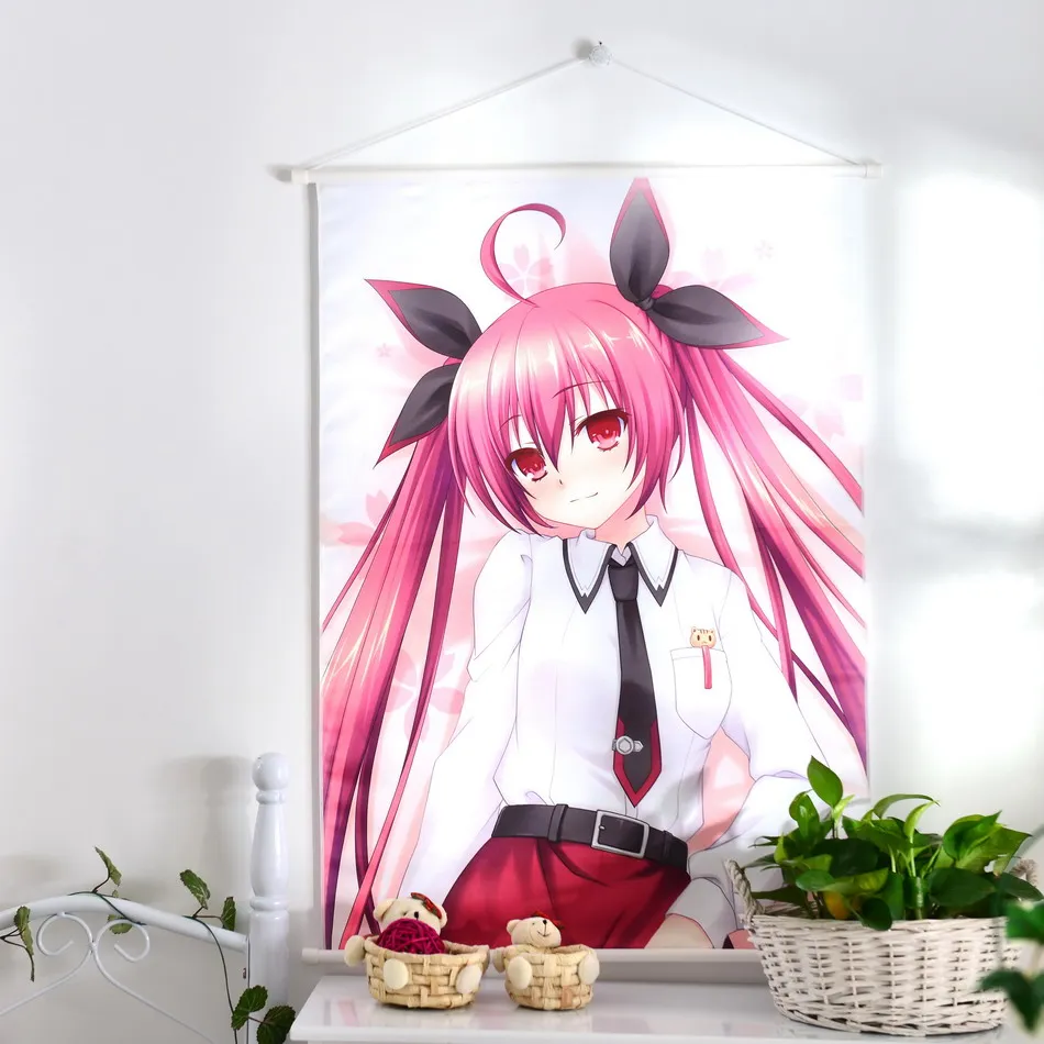 cheap Japanese Anime Date A Live Itsuka Kotori Scroll Painting By Numbers Microfiber Animation Wall Picture Print Poster 100x70cm