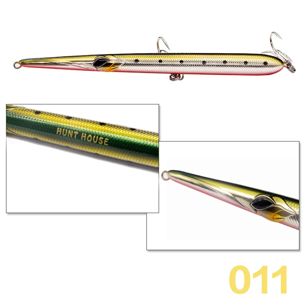 Hunthouse skipping leurre stickbait игла карандаш морская рыболовная приманка 205 мм 31 г плавающая 36 г Тонущая 14 цветов garfish skipping - Цвет: 011