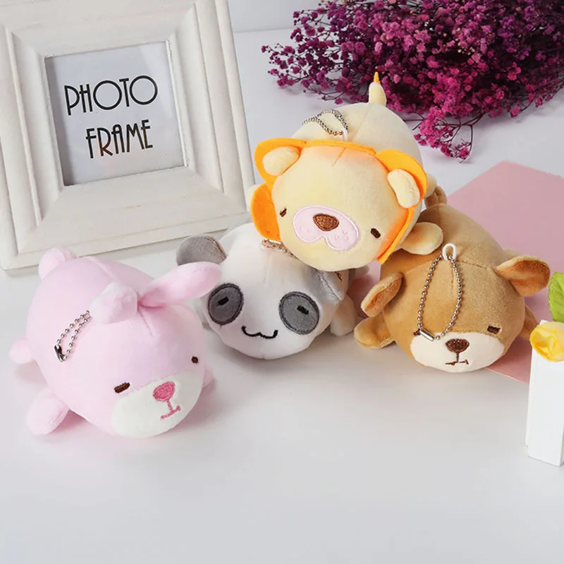 

Baby Born Doll Plush Keychain Soft Bear Rabbit Panda Toy Purse Charm Bag Accessary Appease Doll Cute Stuffed Animal Childs Toys