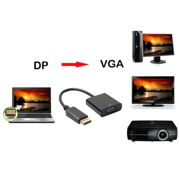 

1080P DP Displayport to VGA Cable Male to Female Video Converter Extension Adapter, 1.1a 15Ppin DP to VGA for PC DVD HD TV