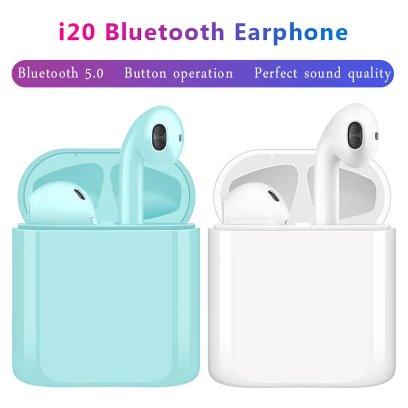 

i20 TWS Bluetooth Wireless Earphones Earbuds With Charging Box Sports Headsets For iPhone 7 8 X XR All Smart Mobile Phone PK i16