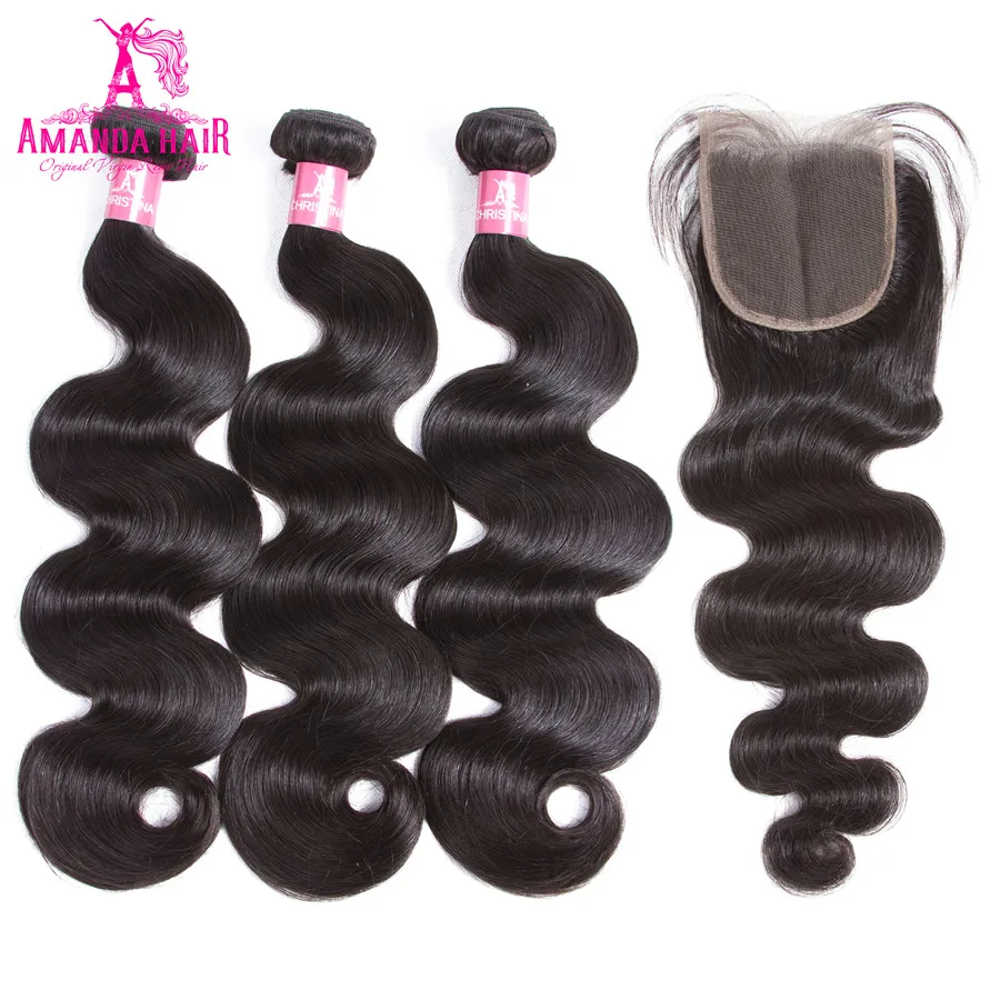 Amanda-Human-Hair-Bundles-With-Closure-Natural-Black-Peruvian-Hair-Body-Wave-3-Bundles-With-Lace