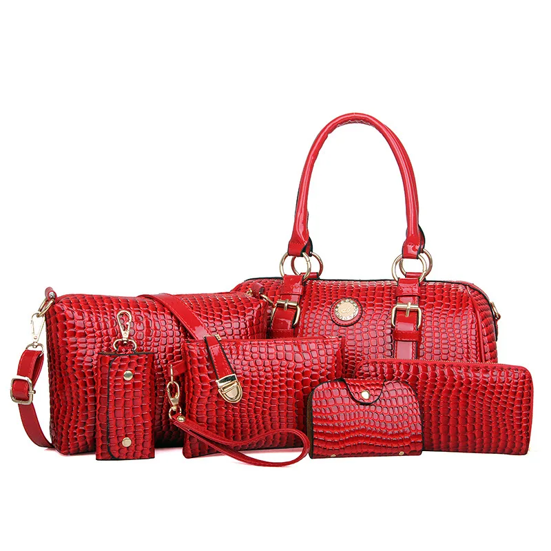 

2018 New Kind of Mother Bag Six-piece Set of Spring and Summer Crocodile Style Simple Fashion Set of Hundred Sets of Women's Bag
