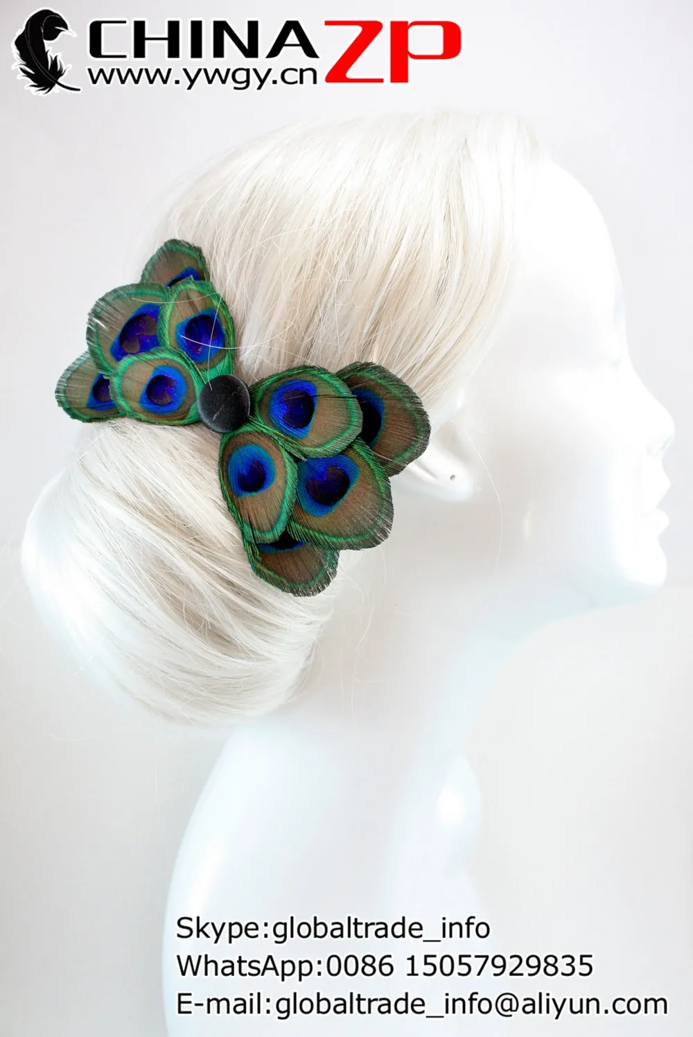 Mature - Peacock feather hair bow5