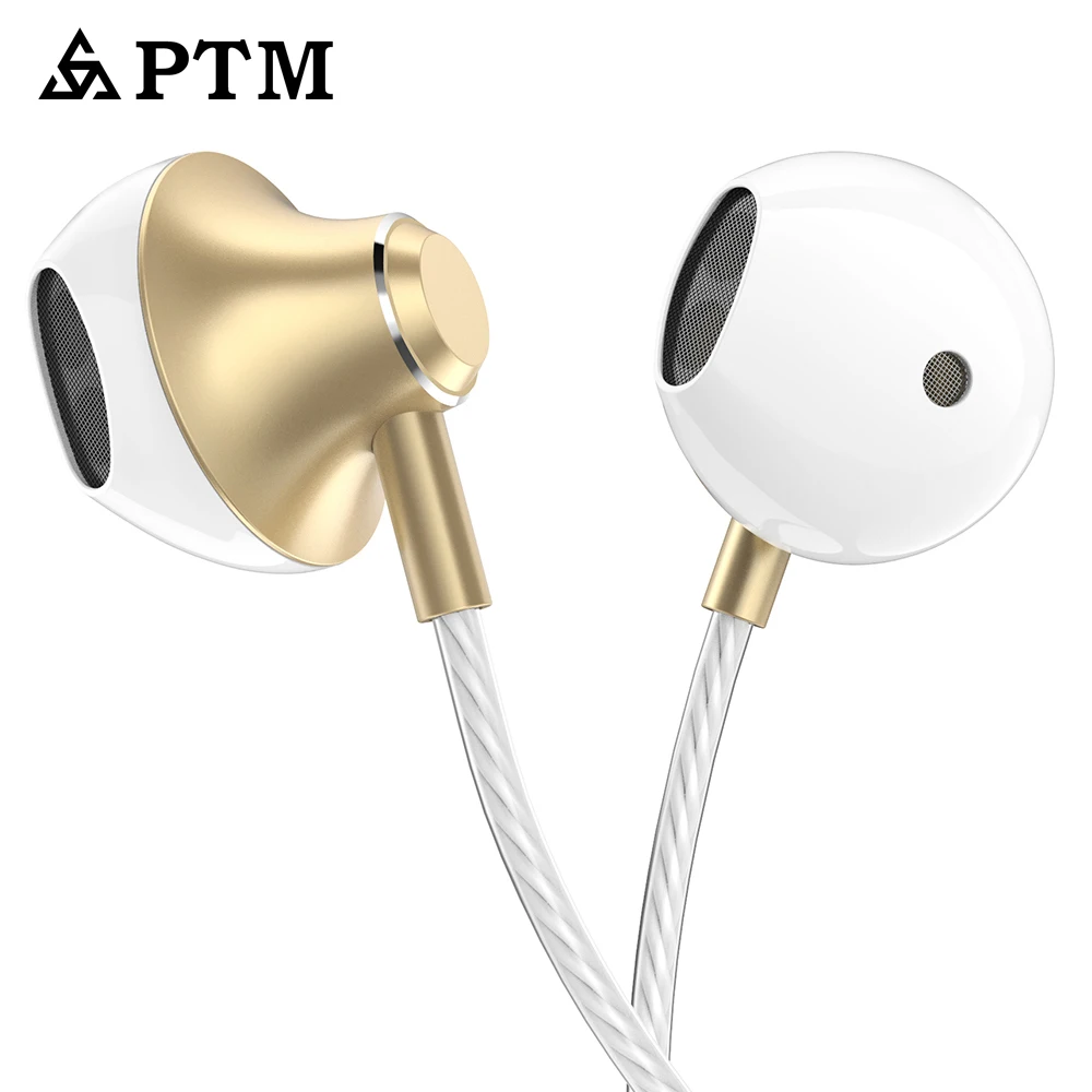 PTM D31 Earphones with Volume Control Microphone Earbuds Stereo