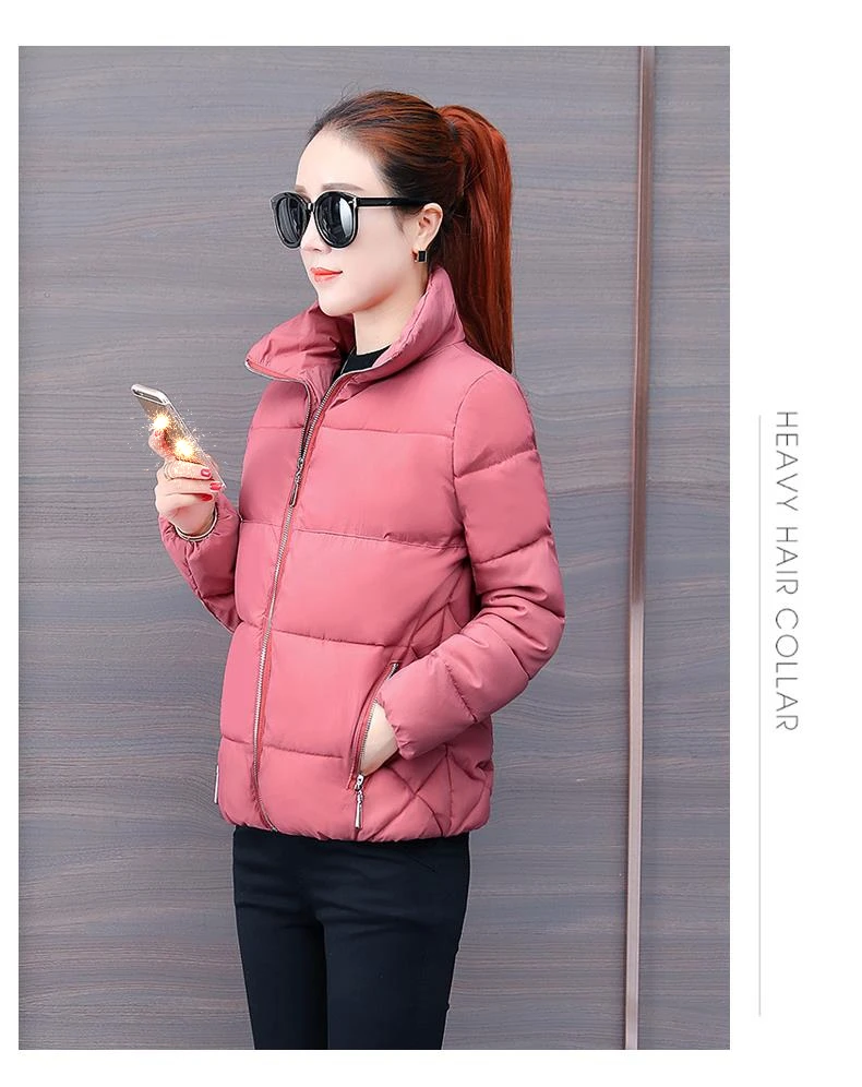 Женская зимняя куртка oat корейский короткий розовый Теплый Женский s пуховик парка модные тонкие пуховики пальто женское пальто