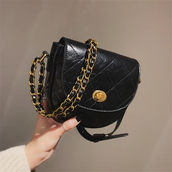 

Fashion Ladies Mini PU Leather Shoulder Bag Chain Stripe Messenger Summer Beach Handbag Bolsa Feminina Luxury Women Designer Sac