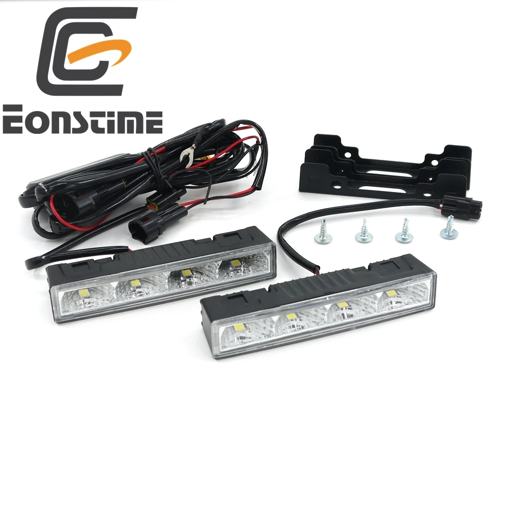 2cps White 9V 30V Power Highlight LED Daytime Running Lights DRL 6000K Ultra Low Power Consumption