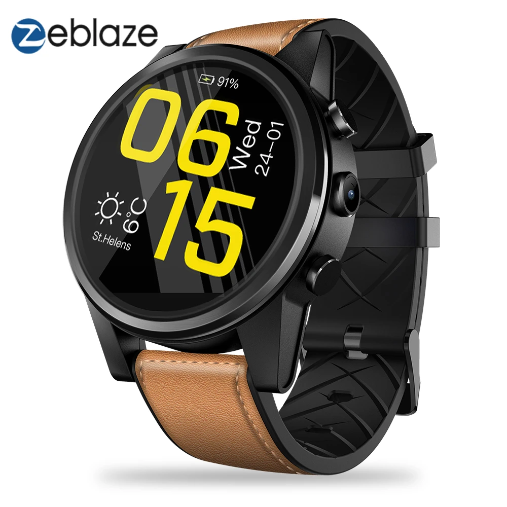 Zeblaze Тор 4 PRO г Andriod смартфон часы для мужчин 1,6 дюймов gps/ГЛОНАСС ядра 16 Гб 600 мАч гибридный кожаный бретели для нижнего белья