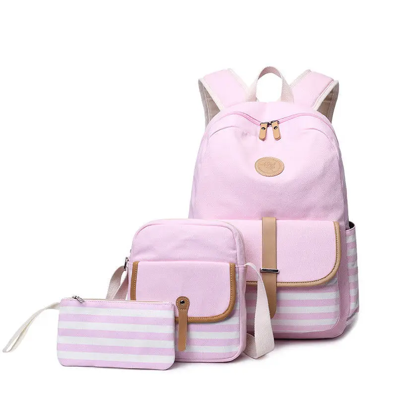 Tourya 3 шт./компл. модный Холст Женский Рюкзак Bookbag Ноутбук Колледж Bagpack Путешествия