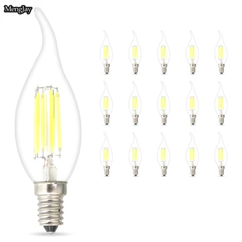 

5x New Design Energy Saving 4W 6W E14 Dimmable 220V LED Filament Candle Light Bulb 360 Degree Lamp