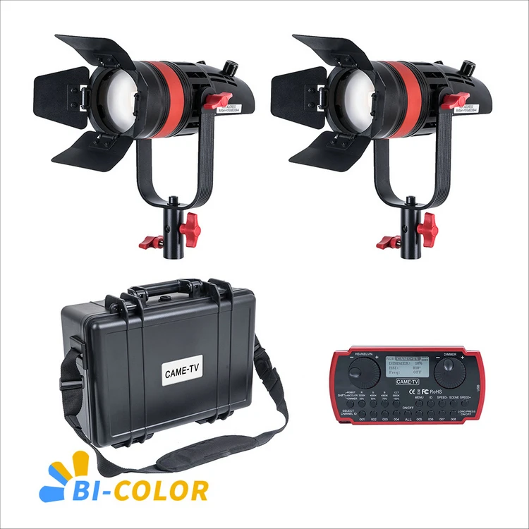 

2 Pcs CAME-TV Q-55S Boltzen 55w High Output Fresnel Focusable LED Bi-Color Kit