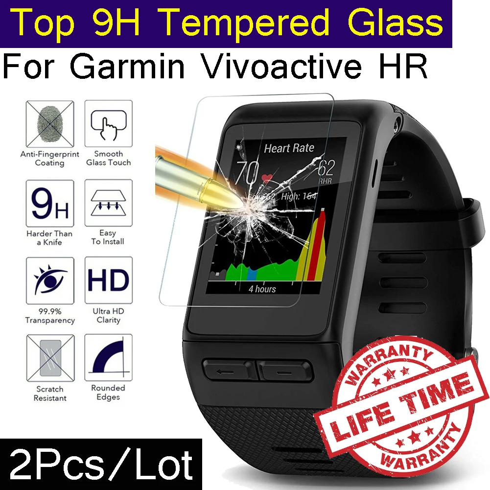 2 шт./лот 9 H стекло для Garmin Vivoactive HR HD тонкий закаленное экран протектор плёнки Templado