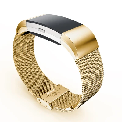 Zuczug прочный и элегантный Milanese Loop Нержавеющая сталь металлические часы ремешок для fitbit заряд 2 золото/серебро/черный /розовое золото - Цвет: Золотой