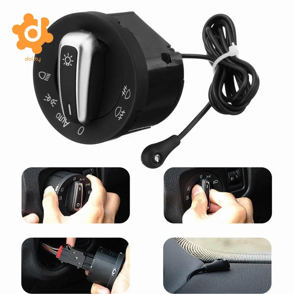 dolity Auto Head Headlight Switch Light Sensor For VW Touran Golf MK5